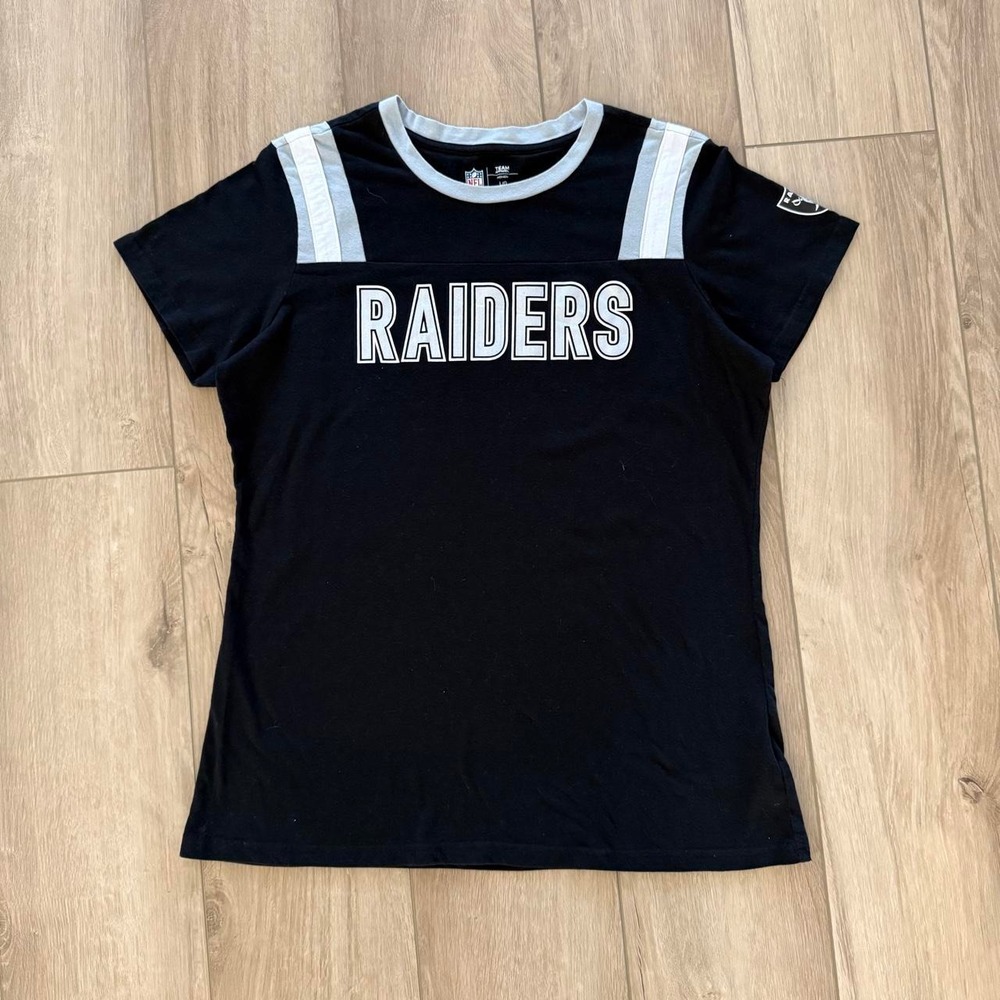 NFL Las Vegas Raiders women's black silver t-shirt size large